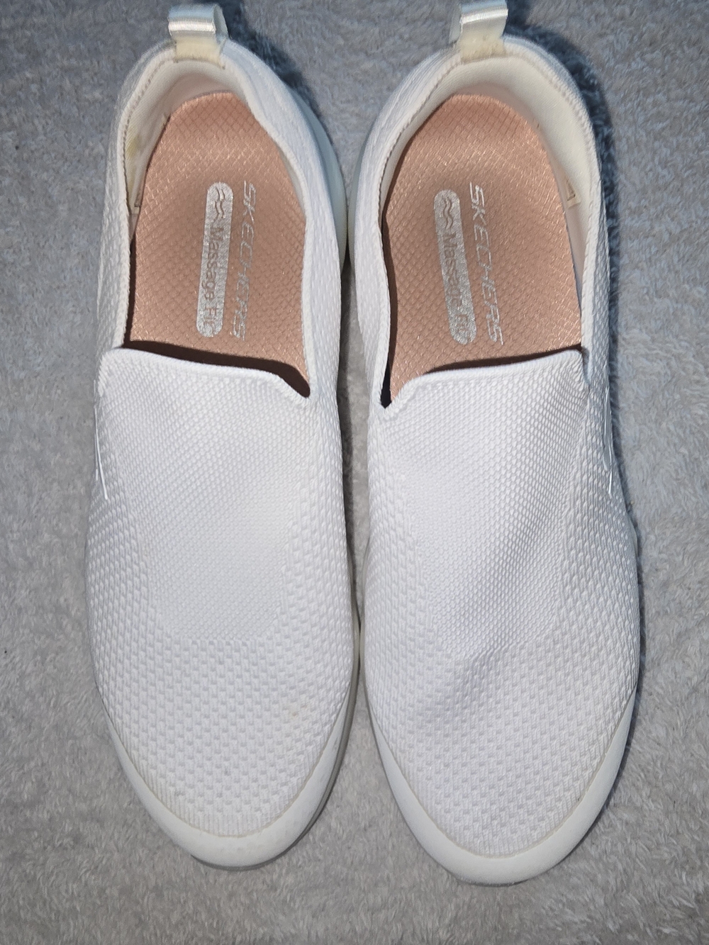 Skechers GO WALK Massage Fit Tidal Slip On Walking Shoes White Women's Size 11